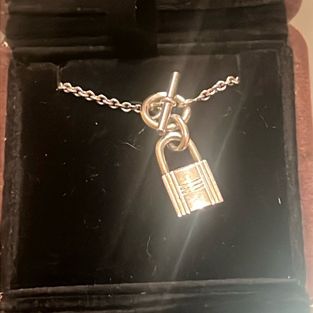 Hermès Kelly Cadenas Silver Lock Pendant necklace